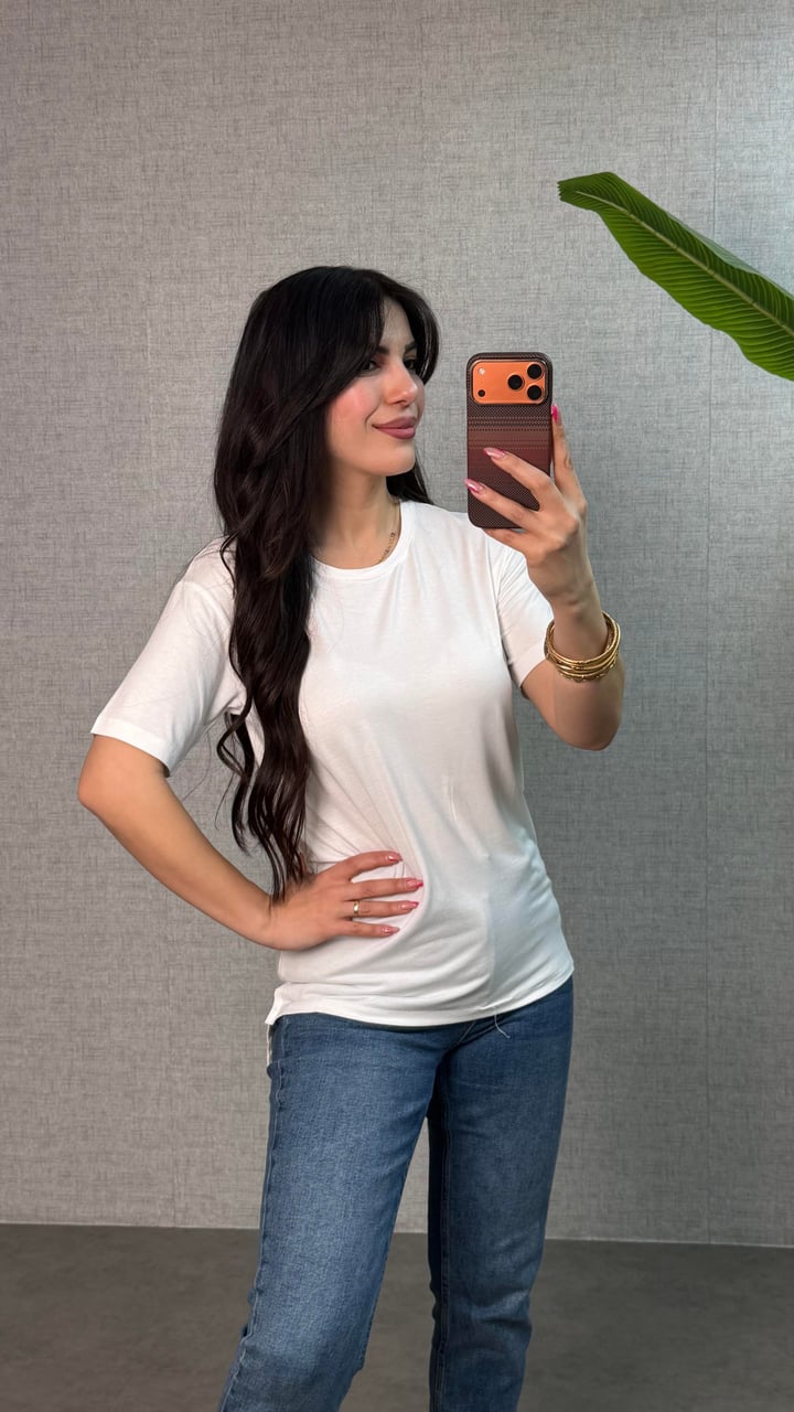 Same Beyaz Bisiklet Yaka Basic Tişört