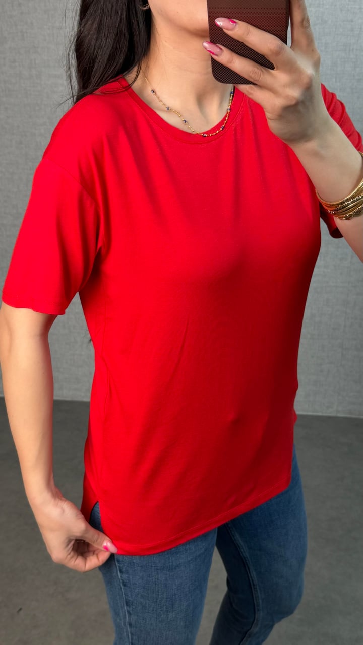 Same Kırmızı Bisiklet Yaka Basic Tişört