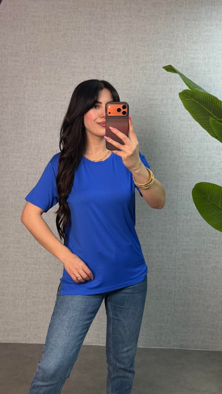 Same Mavi Bisiklet Yaka Basic Tişört