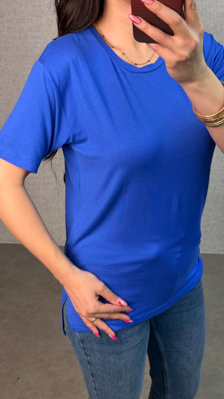 Same Mavi Bisiklet Yaka Basic Tişört