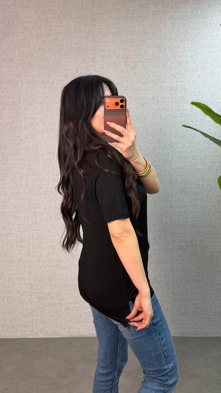 Same Siyah Bisiklet Yaka Basic Tişört