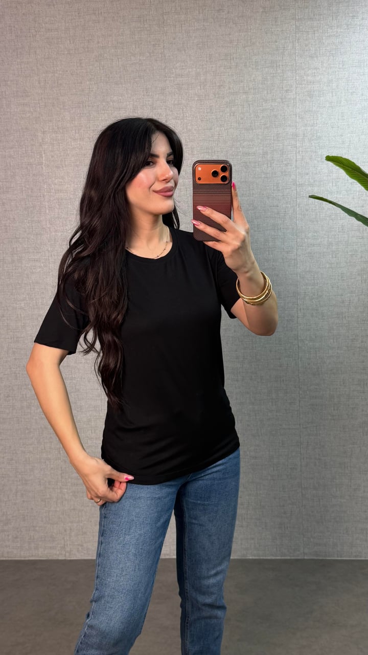 Same Siyah Bisiklet Yaka Basic Tişört