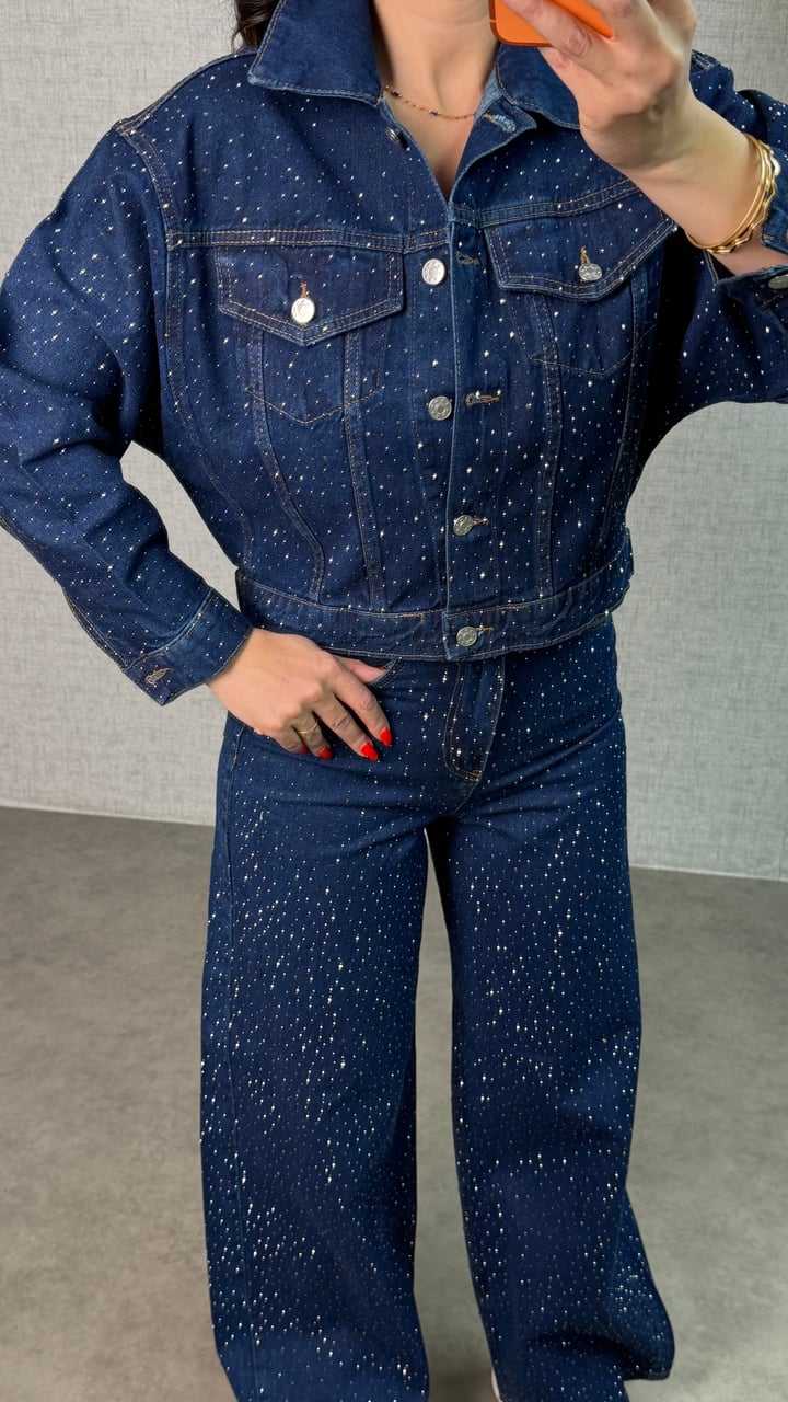 Samira Taşlı Denim İkili Takım