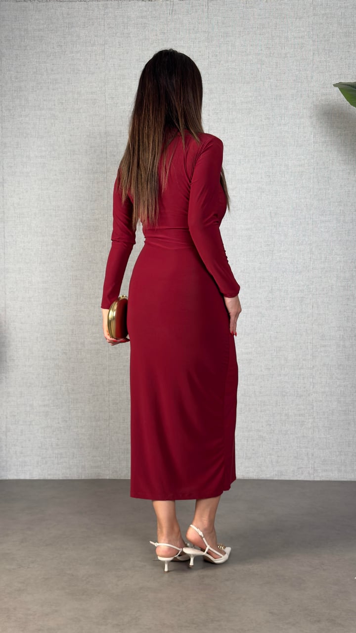 Sandre Bordo Tokalı Sandy Elbise