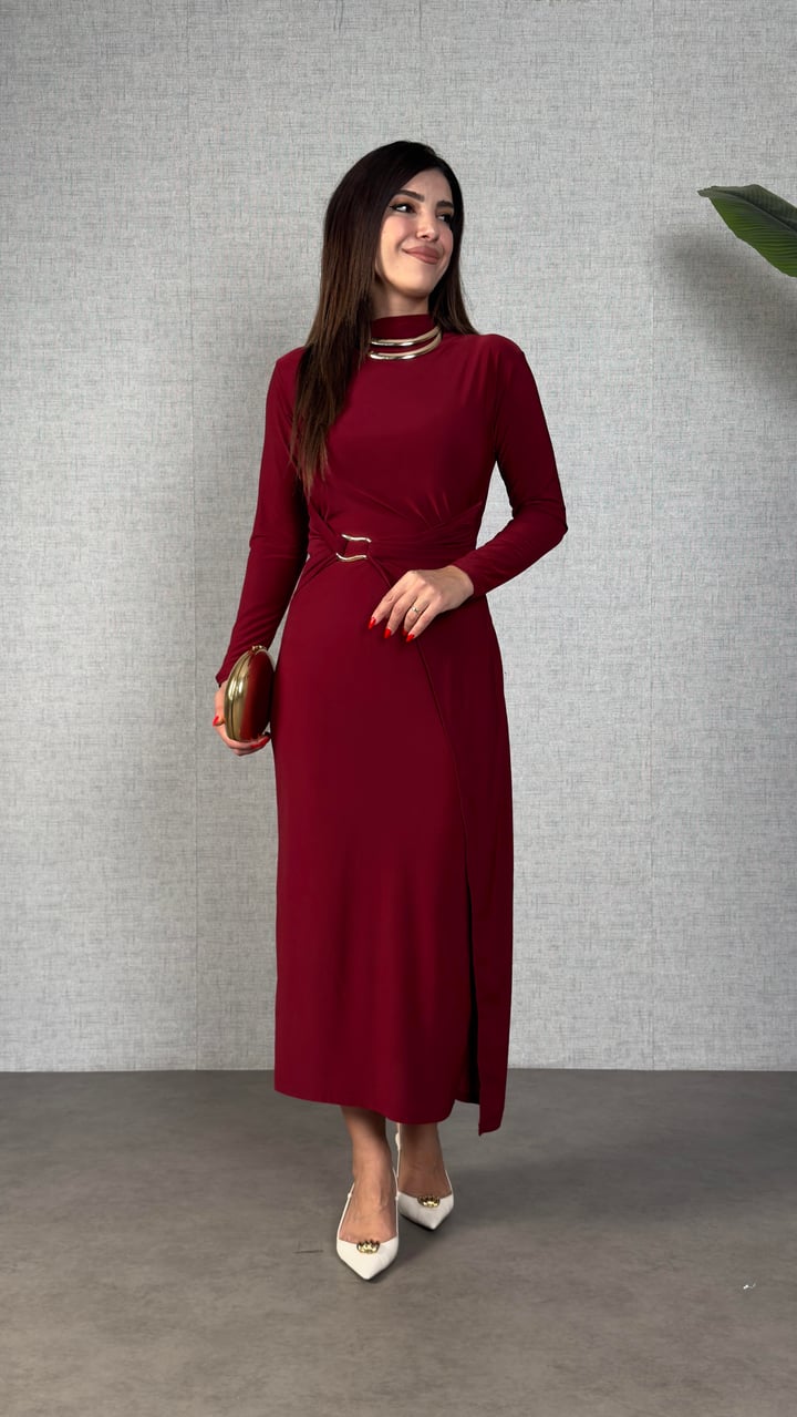 Sandre Bordo Tokalı Sandy Elbise