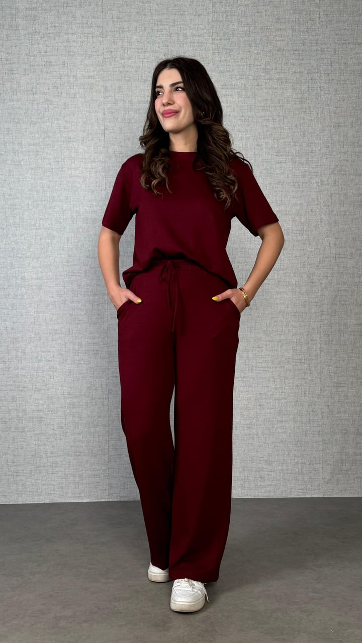 Sies Bordo Modal Basic İkili Takım