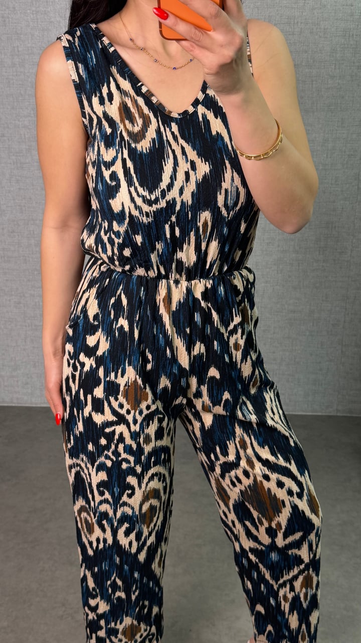 Sisa Mavi Desenli Tulum