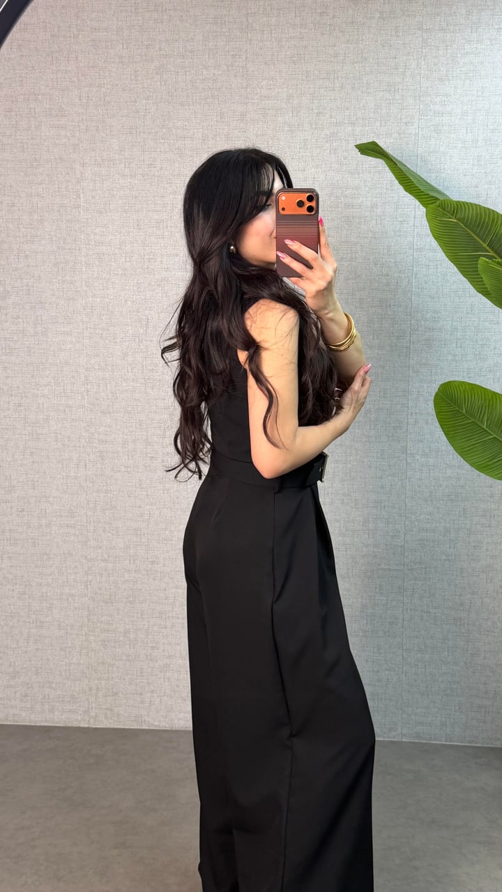 Soly Siyah Düğmeli Dabıl Tulum