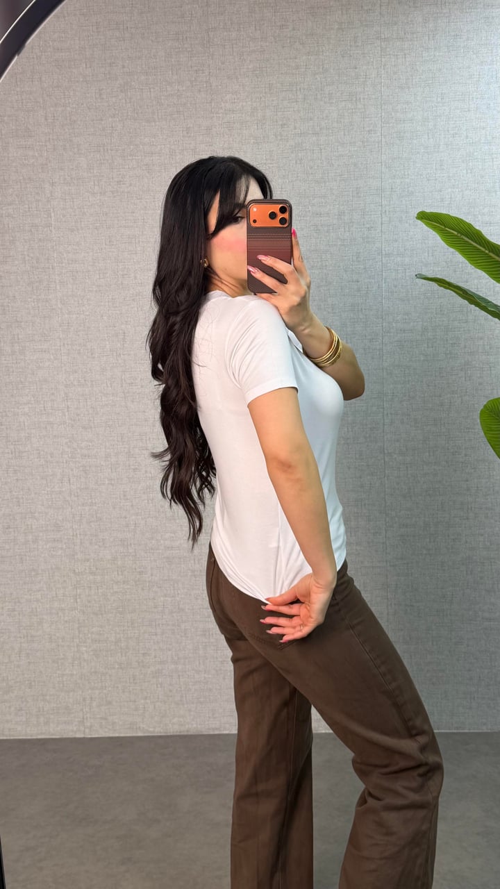 Somis Beyaz V Yaka Basic Bluz