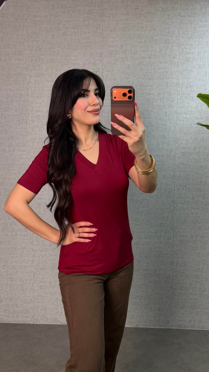 Somis Bordo V Yaka Basic Bluz