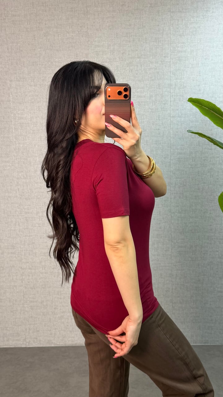 Somis Bordo V Yaka Basic Bluz