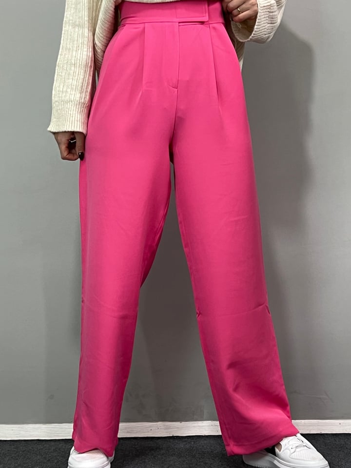 Suby Pembe Cırtlı Palazzo Pantolon