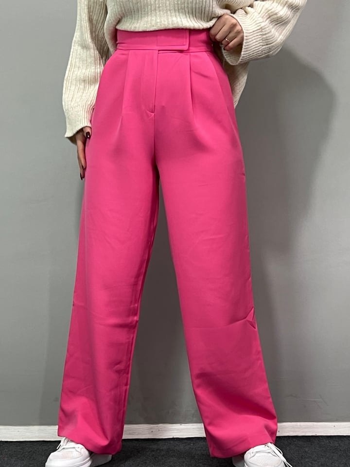 Suby Pembe Cırtlı Palazzo Pantolon