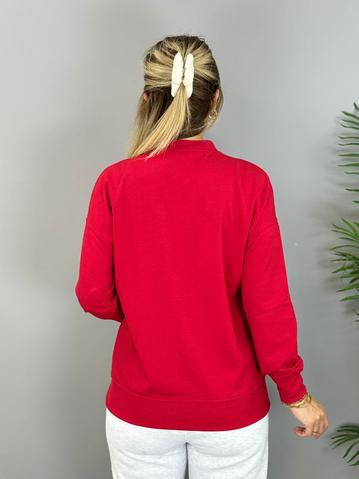 Tomi Kırmızı Bisiklet Yaka SweatShirt