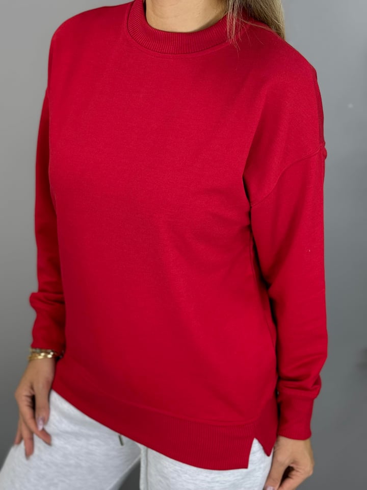 Tomi Kırmızı Bisiklet Yaka SweatShirt