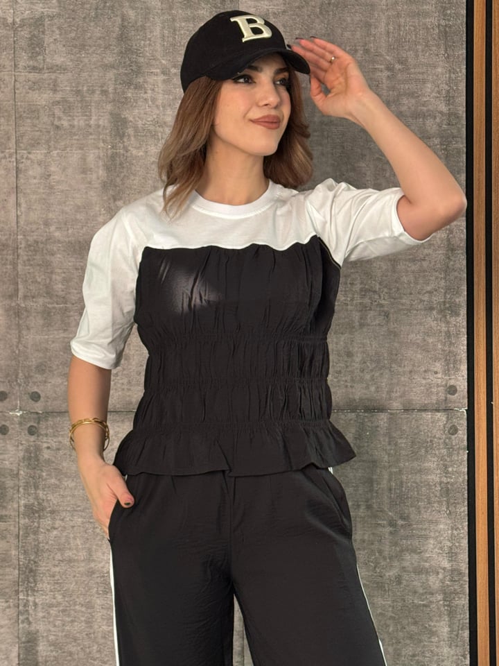 Tote Siyah Krinkıl Paraşüt İkili Takım