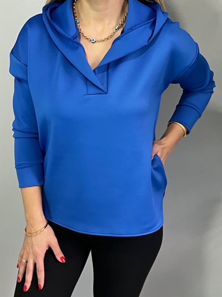 Ventura Mavi Kapüşonlu Sweatshirt