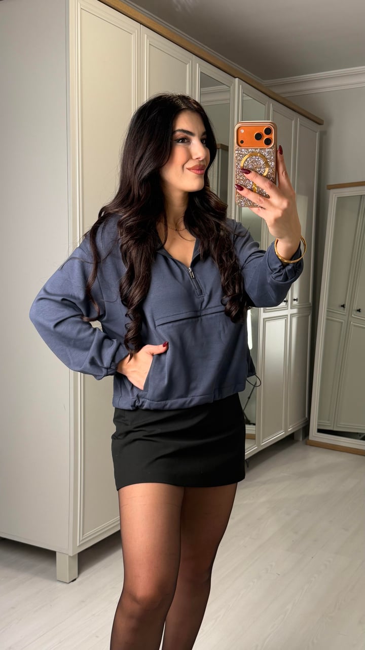 Venza Füme Kanguru Cepli Sweatshirt