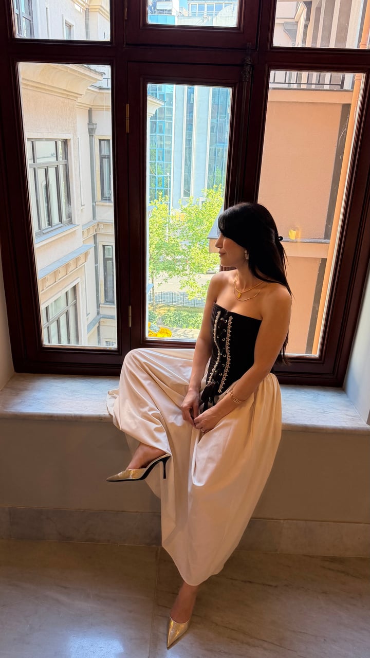 Verona Kahverengi Taşlı Korse Bluz