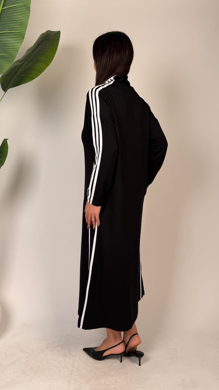 Viola Siyah Şeritli Sweat Elbise