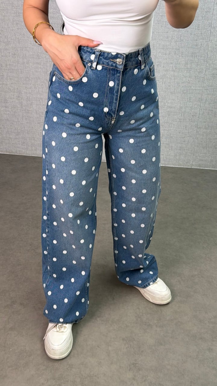 Viral Puantiye Desenli Jean