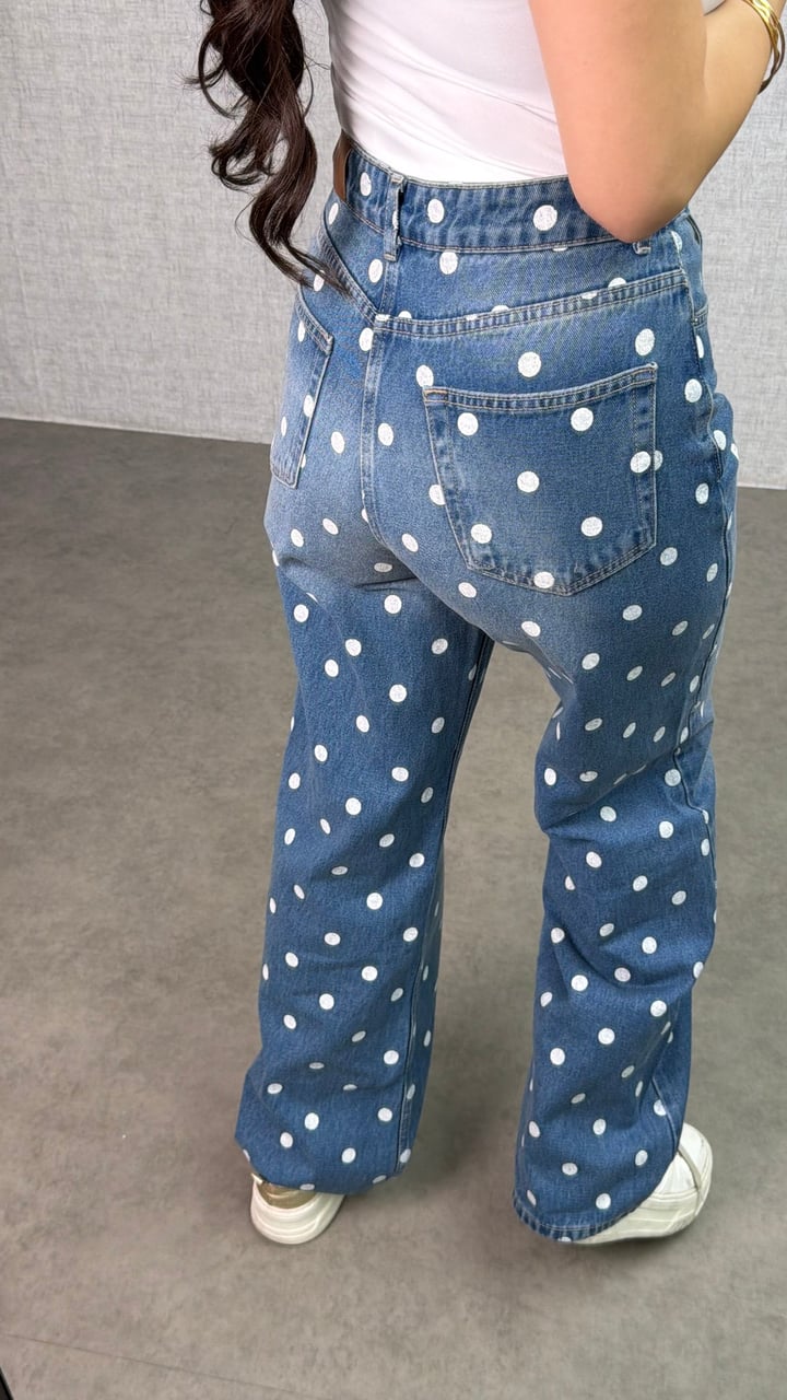 Viral Puantiye Desenli Jean