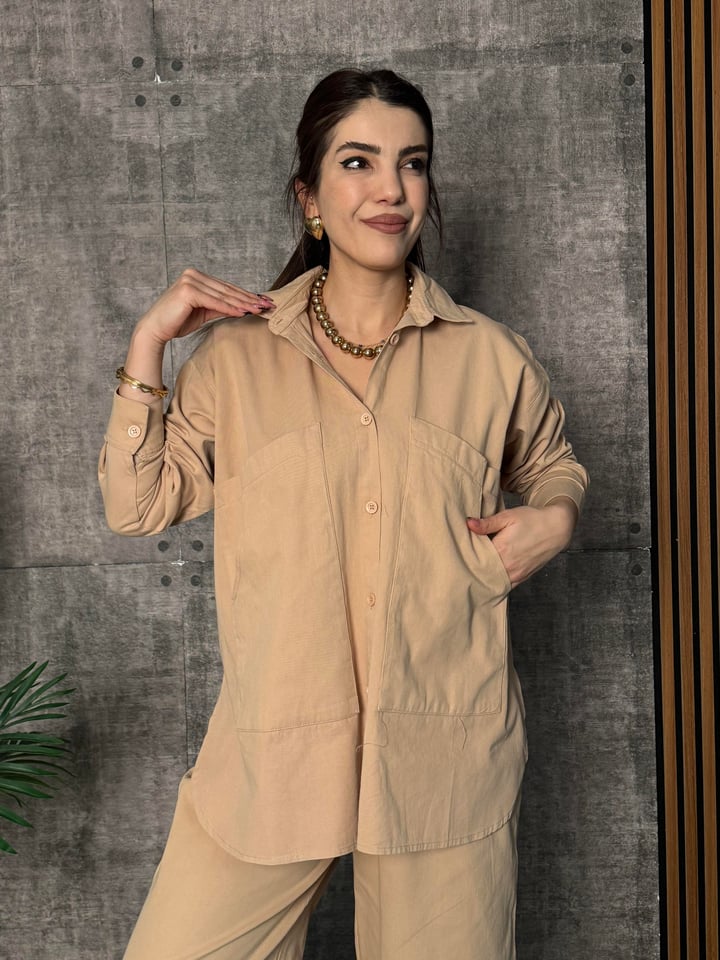 Vita Sütlü Kahverengi Cotton İkili Takım