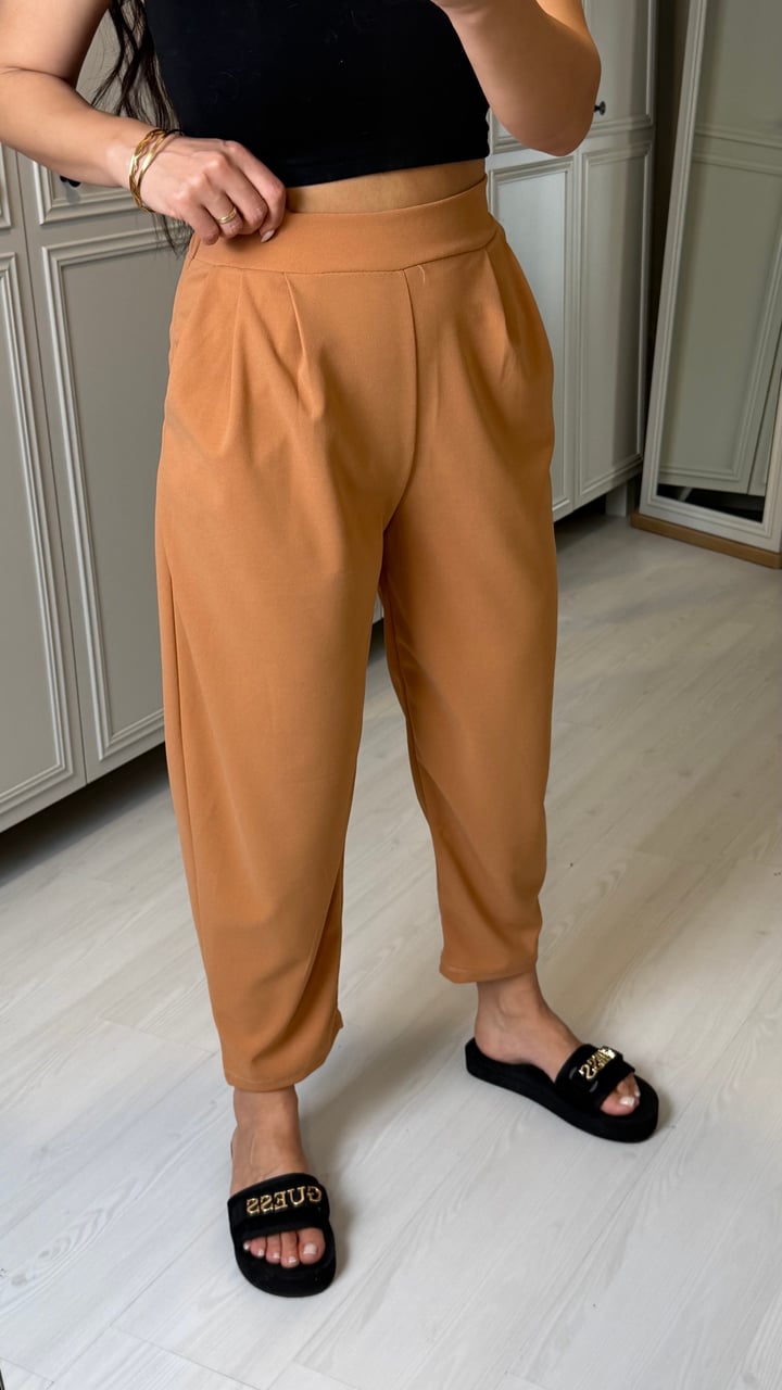 Zenna Camel Krem Harem Pantolon