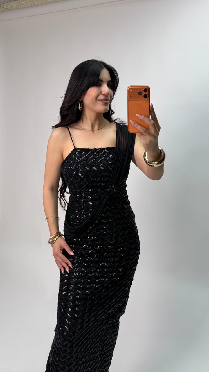 Zenna Misinalı Plise Detay Askılı Abiye Elbise