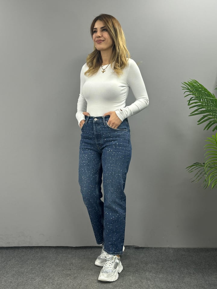 Zr. Taşlı Mavi Jean