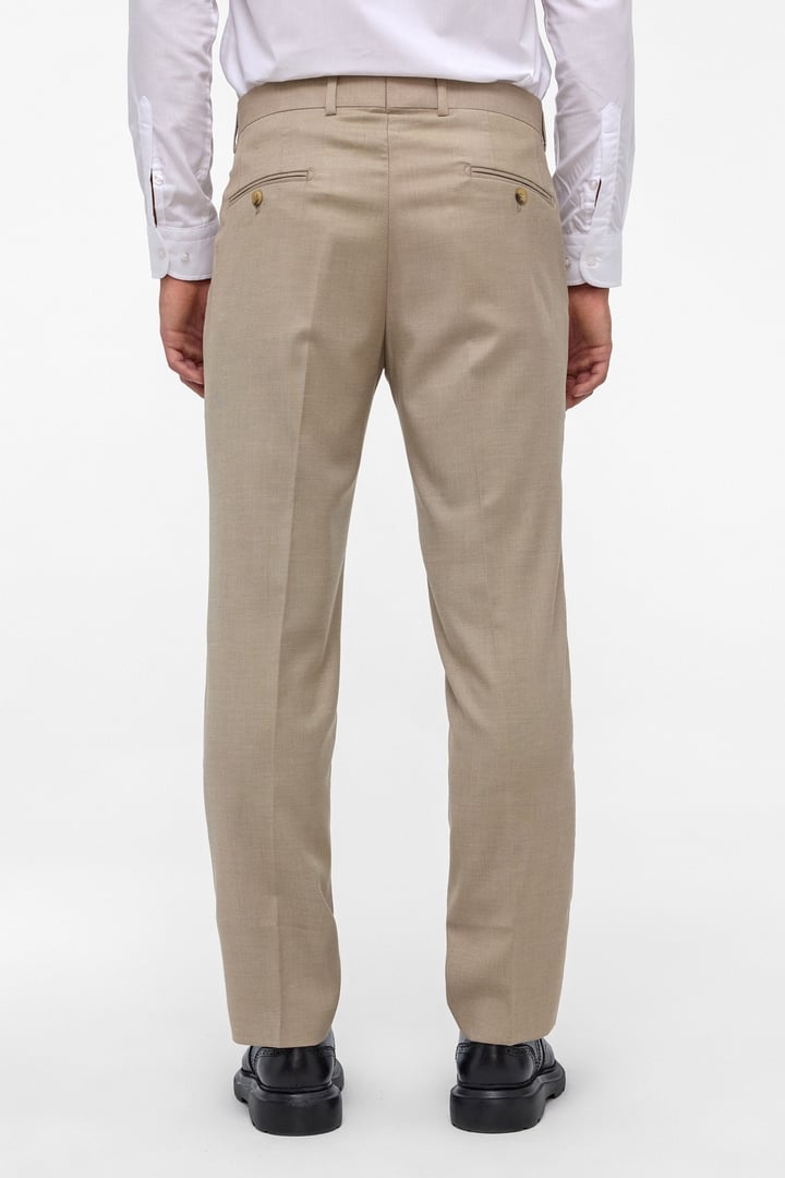 Bej Regular Armürlü Pantolon