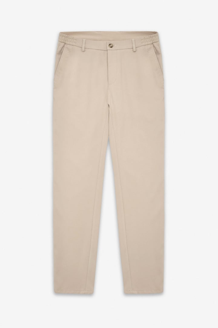 Bej Slim Düz Jogger Pantolon