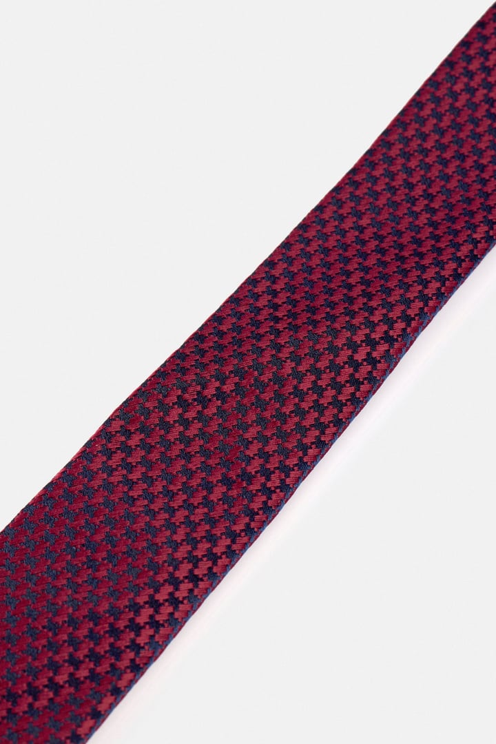 Bordo Baskılı Kravat