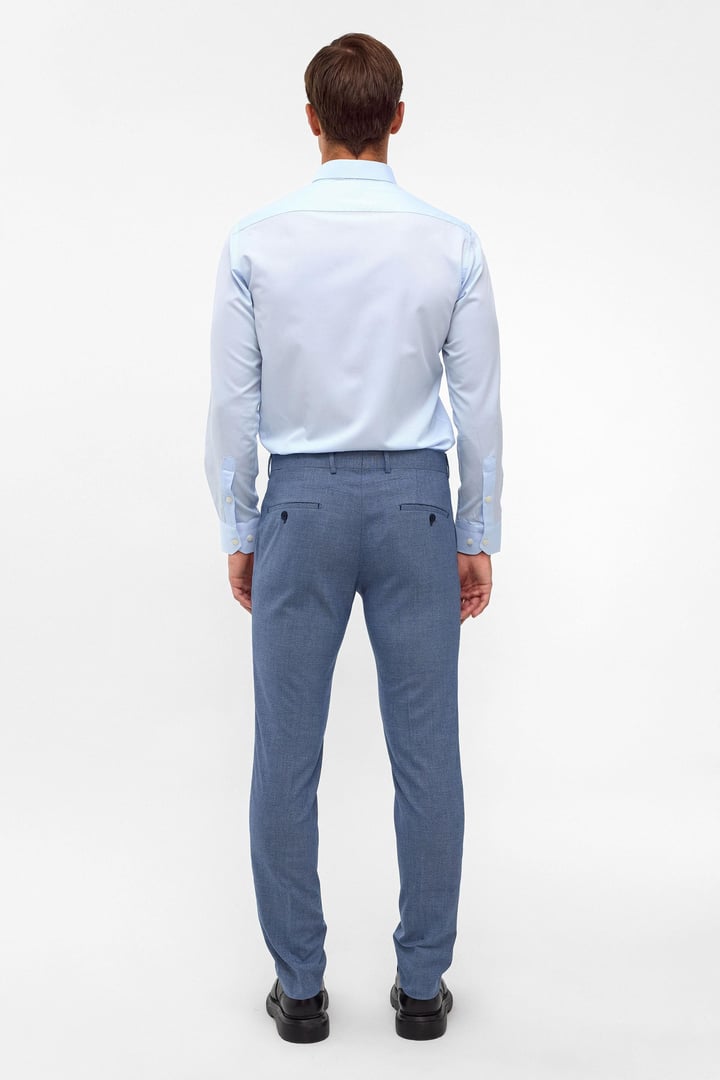 Buz Mavi Slim Fit Armürlü Klasik Yaka Gömlek