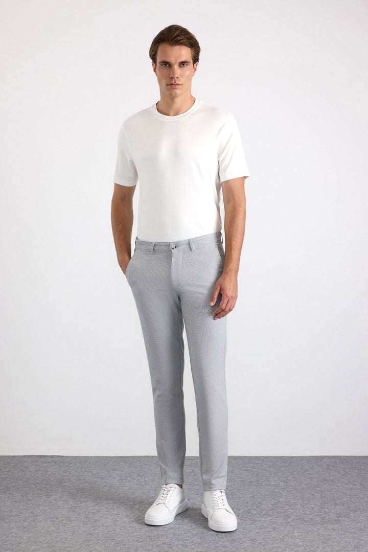 Gri Slim Casual Pantolon