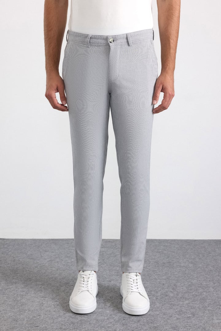 Gri Slim Casual Pantolon