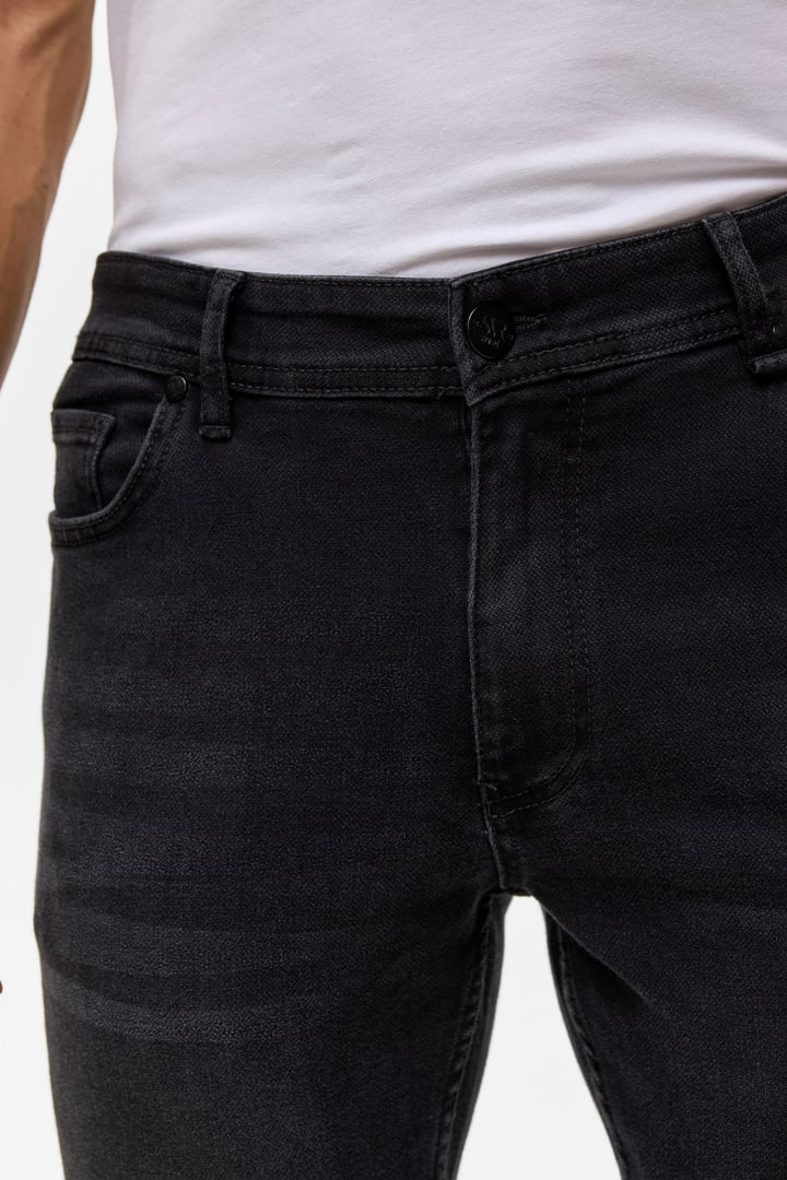 Gri Slim Denim Pantolon