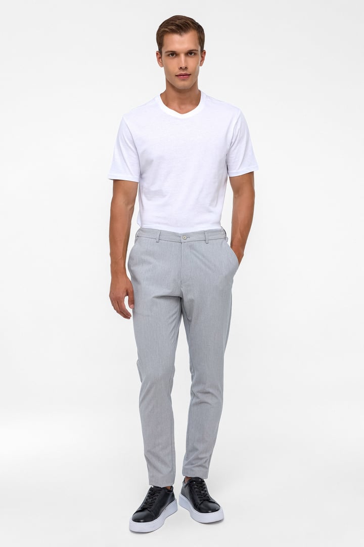 Gri Slim Düz Jogger Pantolon