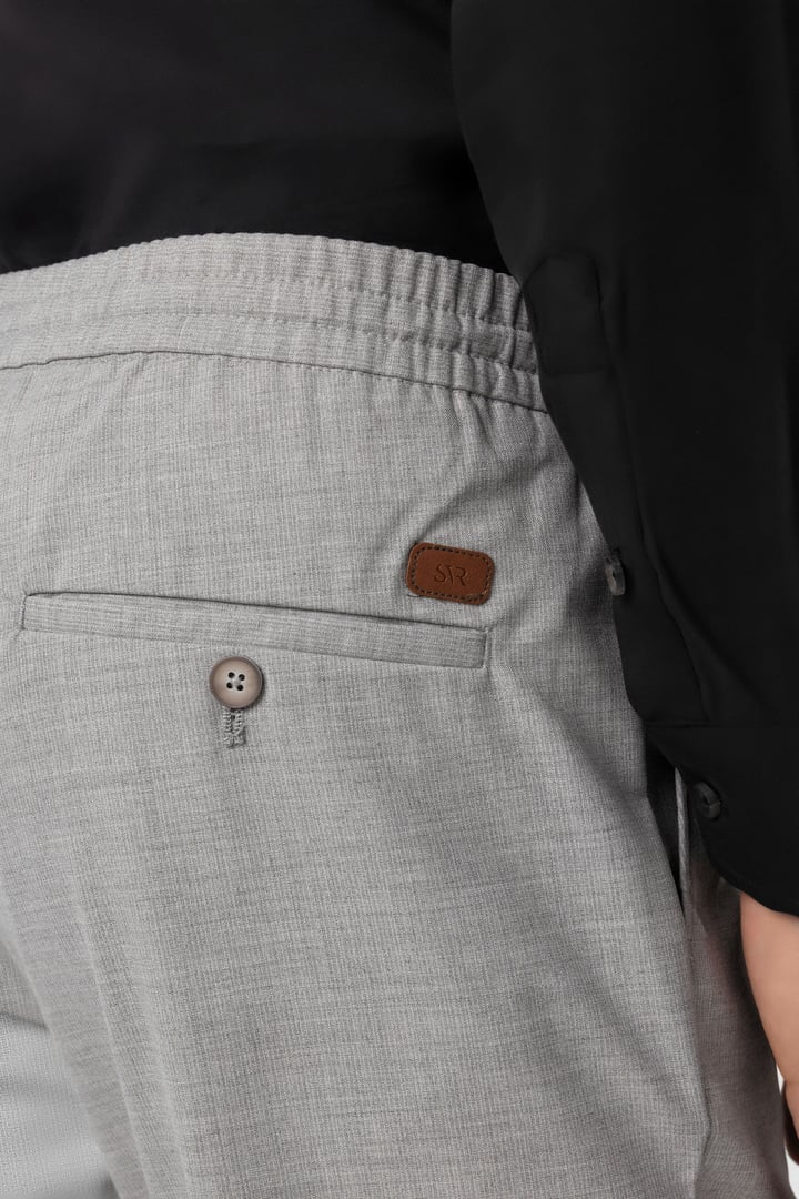 Gri Slim Fit Düz Jogger Pantolon