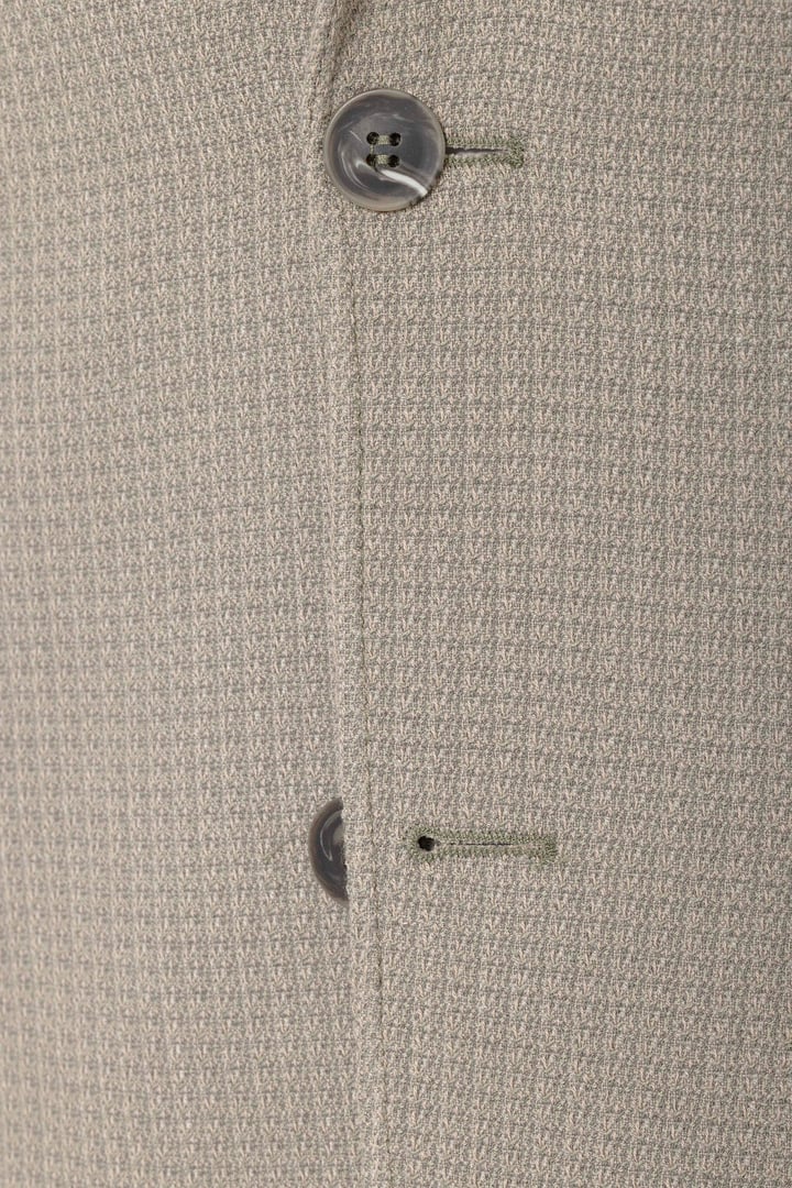 Haki Slim Fit Desenli Mono Yaka 6 Drop Ceket