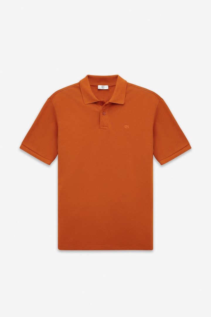Kiremit Regular Düz Baskısız Pike Düğmeli Polo Yaka Tişört
