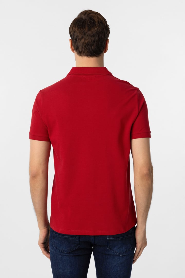 Kırmızı Slim Fit Düz Polo Yaka Tişört