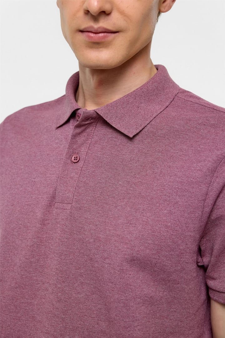 Koyu Bordo Regular Armürlü Polo Yaka Tişört