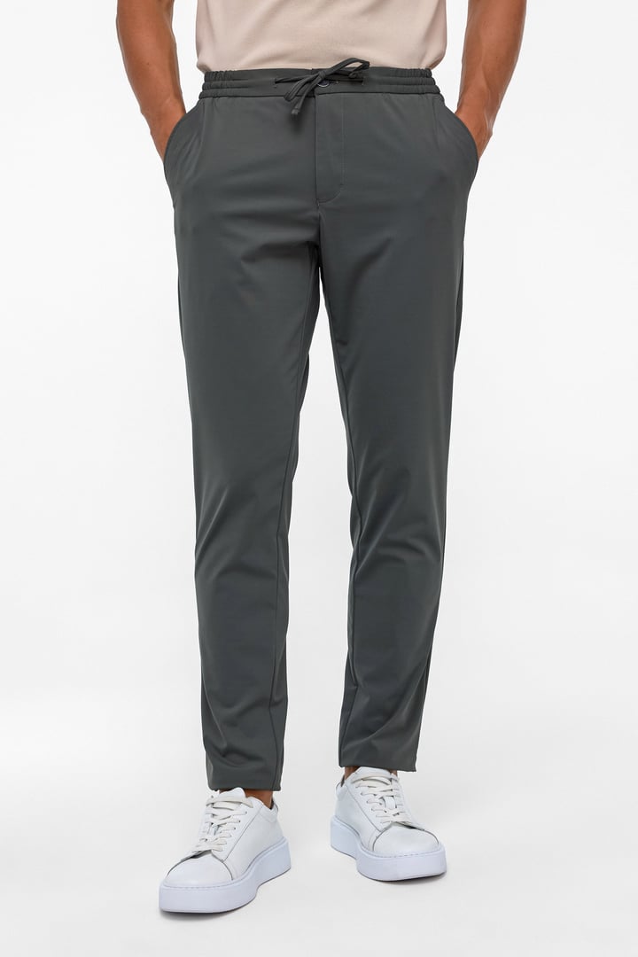 Koyu Haki Slim Armürlü Jogger Pantolon