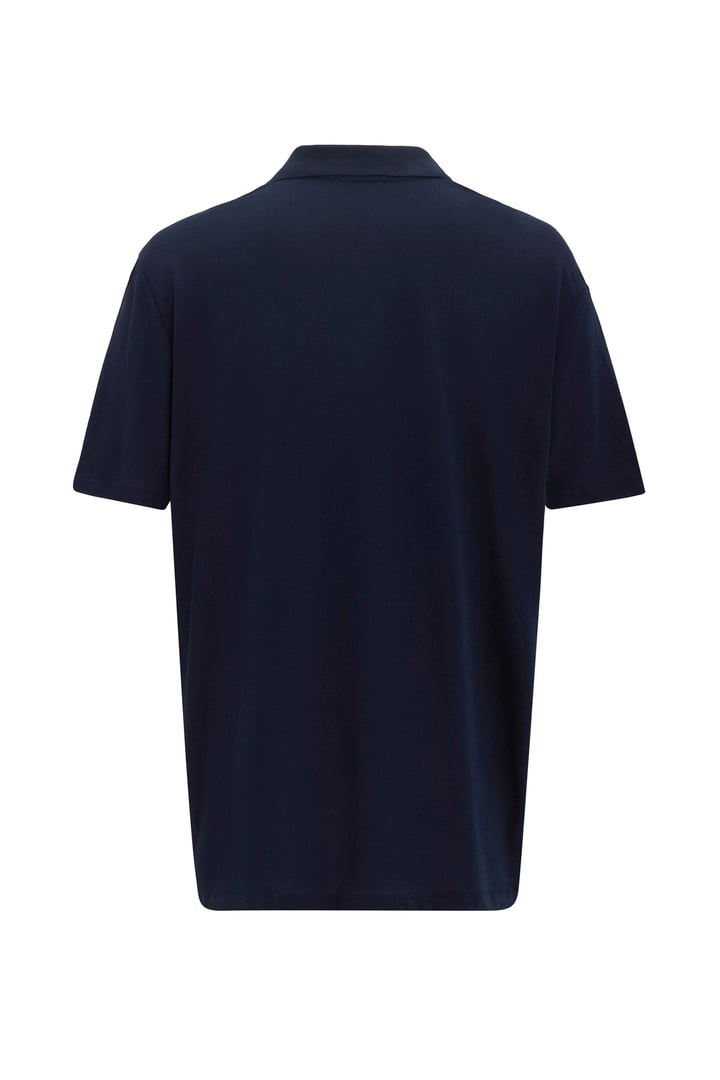 Lacivert Regular Armürlü Polo Yaka Tişört