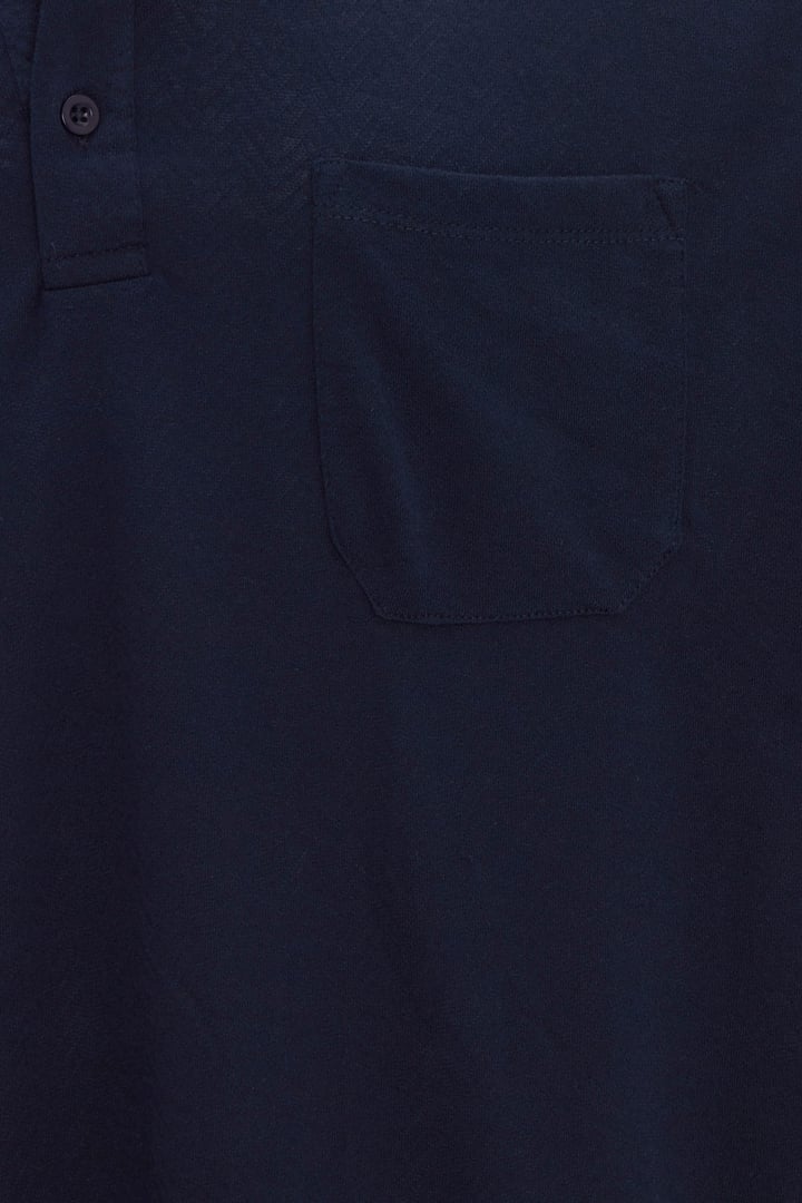 Lacivert Regular Armürlü Polo Yaka Tişört