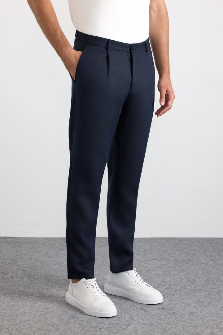 Lacivert Regular Düz 2 İplik Normal Bel Kolay Ütülenebilir Jogger Pantolon