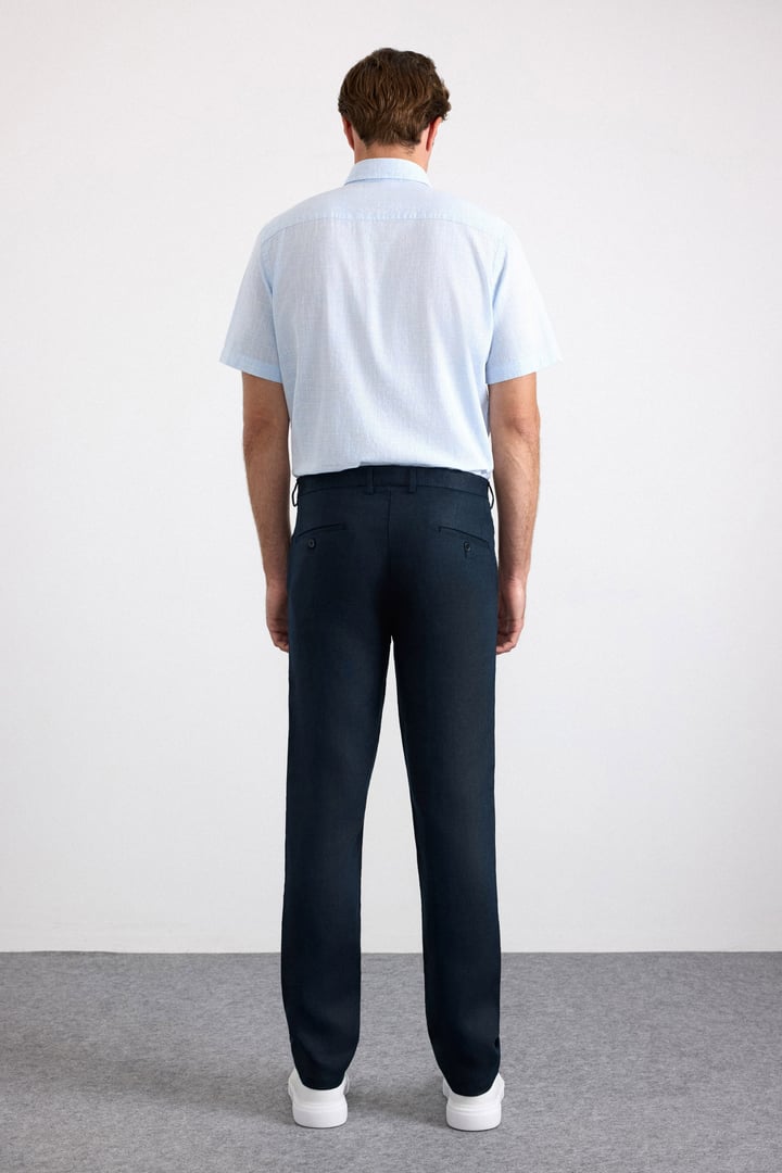 Lacivert Regular Düz Düz Normal Bel Standart Jogger Pantolon