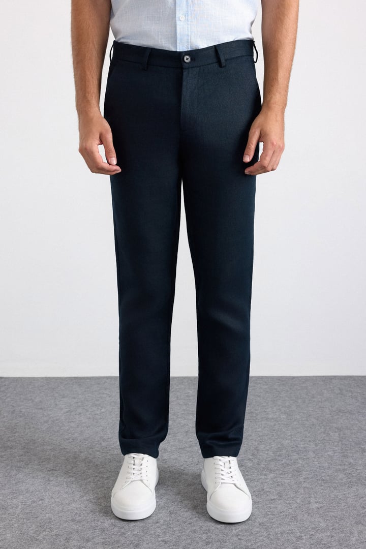 Lacivert Regular Düz Düz Normal Bel Standart Jogger Pantolon