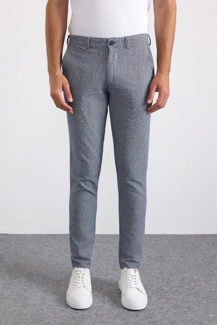 Lacivert Slim Casual Pantolon